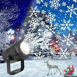 Luminária Projetor Flocos De Neve Giratórios Com Padrão Movimento Para Quarto Natal Luz De Projeção