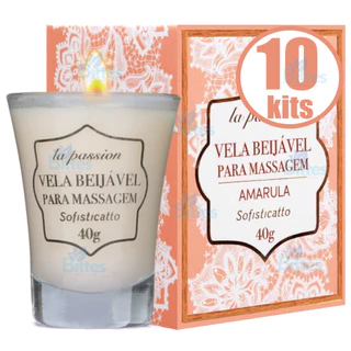10 Vela Beijável para Massagem Sofisticatto Cosméticos de Amarula