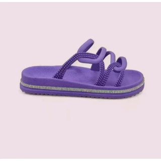 Sandália Feminina Papete Birken Infantil Pedraria Strass Birken Slide Plataforma