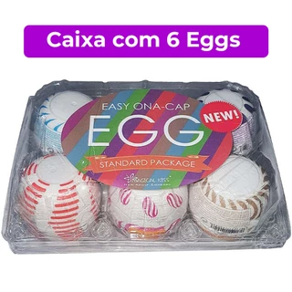 6 Eggs Caixa com NOVAS TEXTURAS LANÇAMENTO Masturbador Masculino Magical Kiss