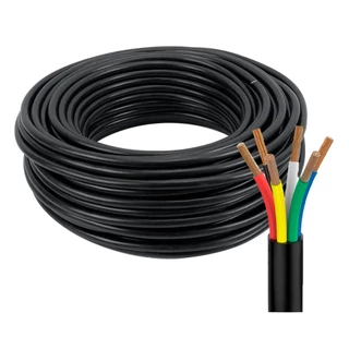 Rolo Cabo Pp 6 Vias 50 Metros Flexível Elétrica Carreta Carretinha Chicote Extensão 100% Cobre