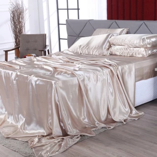 Jogo De Cama Casal Queen King Size 04 Peças Cetim Charmousse Brilho