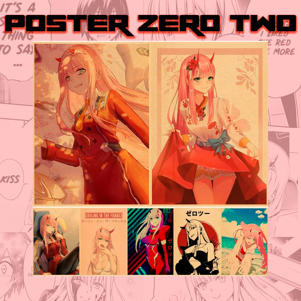 Poster Zero Two A4 | Darling in the Franxx Anime Mangá | Papel ...
