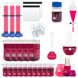 Kit De Química Para Laboratório 56 Peças Ciências Escolar Nf