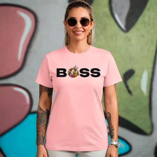 Camiseta Feminina Estampada Boss Camisa Algodão - Blusa Qualidade Premium - Philklen-10513