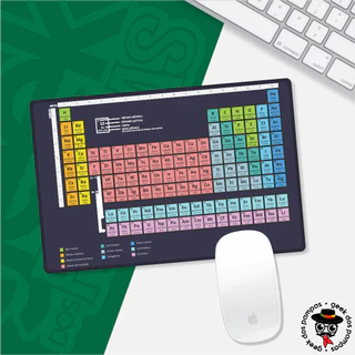 Mouse Pad Retangular Base Emborrachada Tabela Periódica