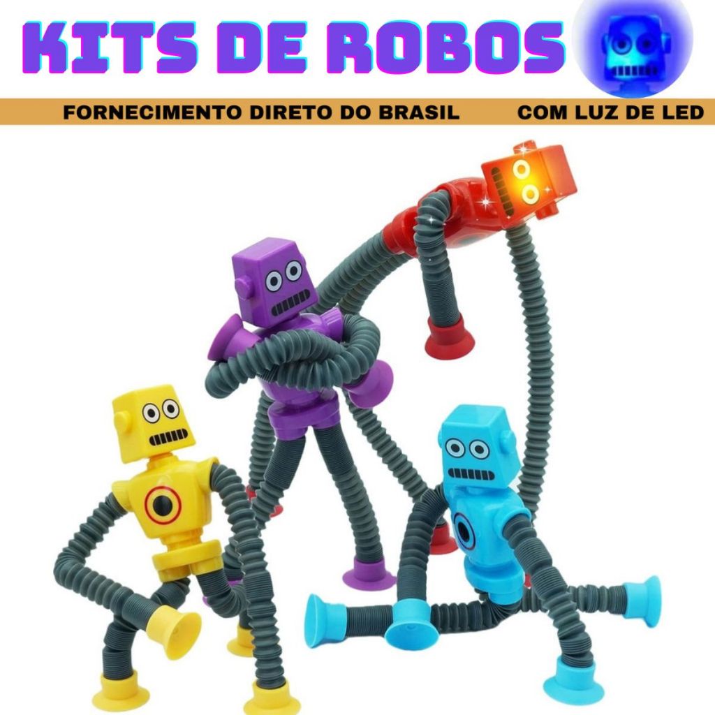 Kits de Robos Pop Tubo Led Com Ventosa