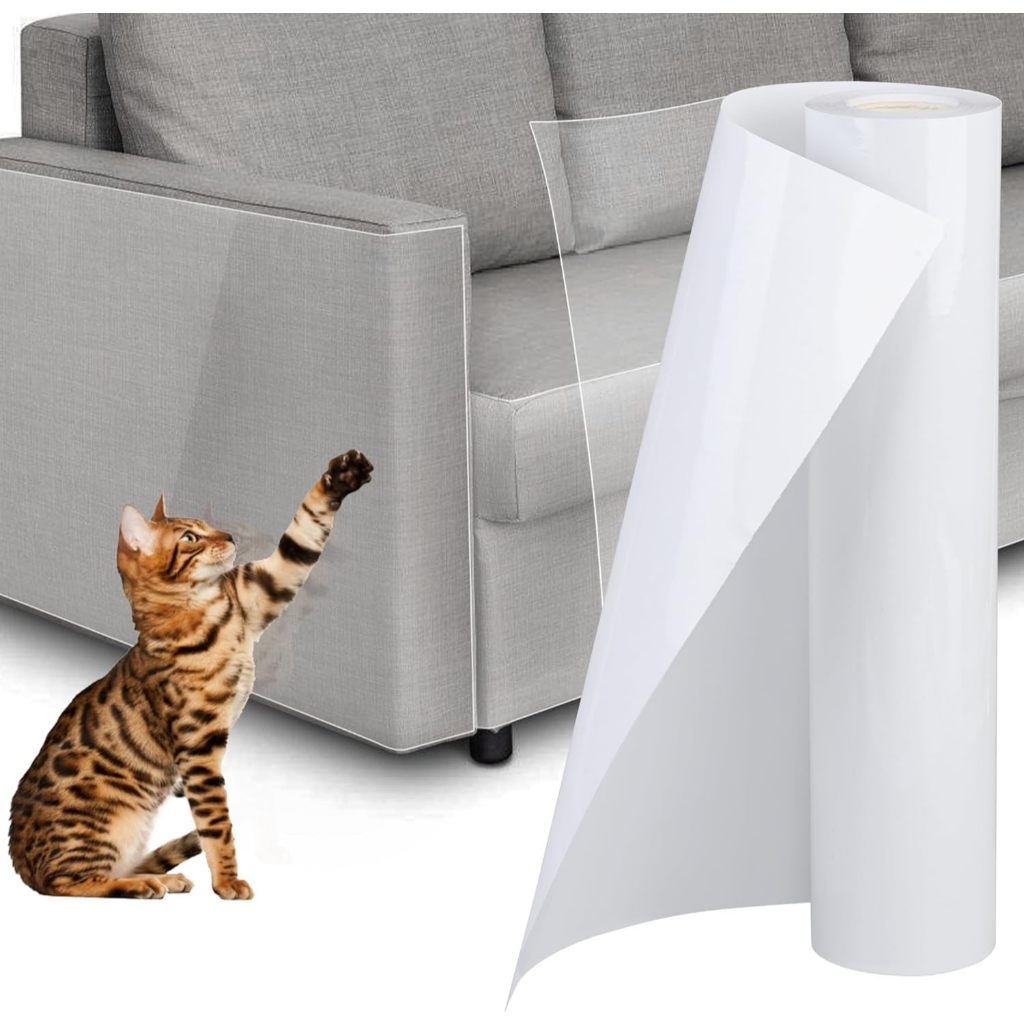 Sofá Protetor Gato Anti Arranhões Adesivo Proteção 34 Cm x 10 Metros Transparente