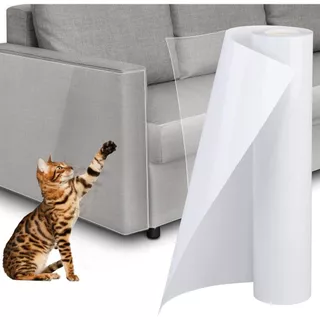 Sofá Protetor Gato Anti Arranhões Adesivo Proteção 34 Cm x 10 Metros Transparente