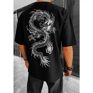 Camiseta Camisa Oversized Dragões Japônes Estilo de Rua Exclusivas
