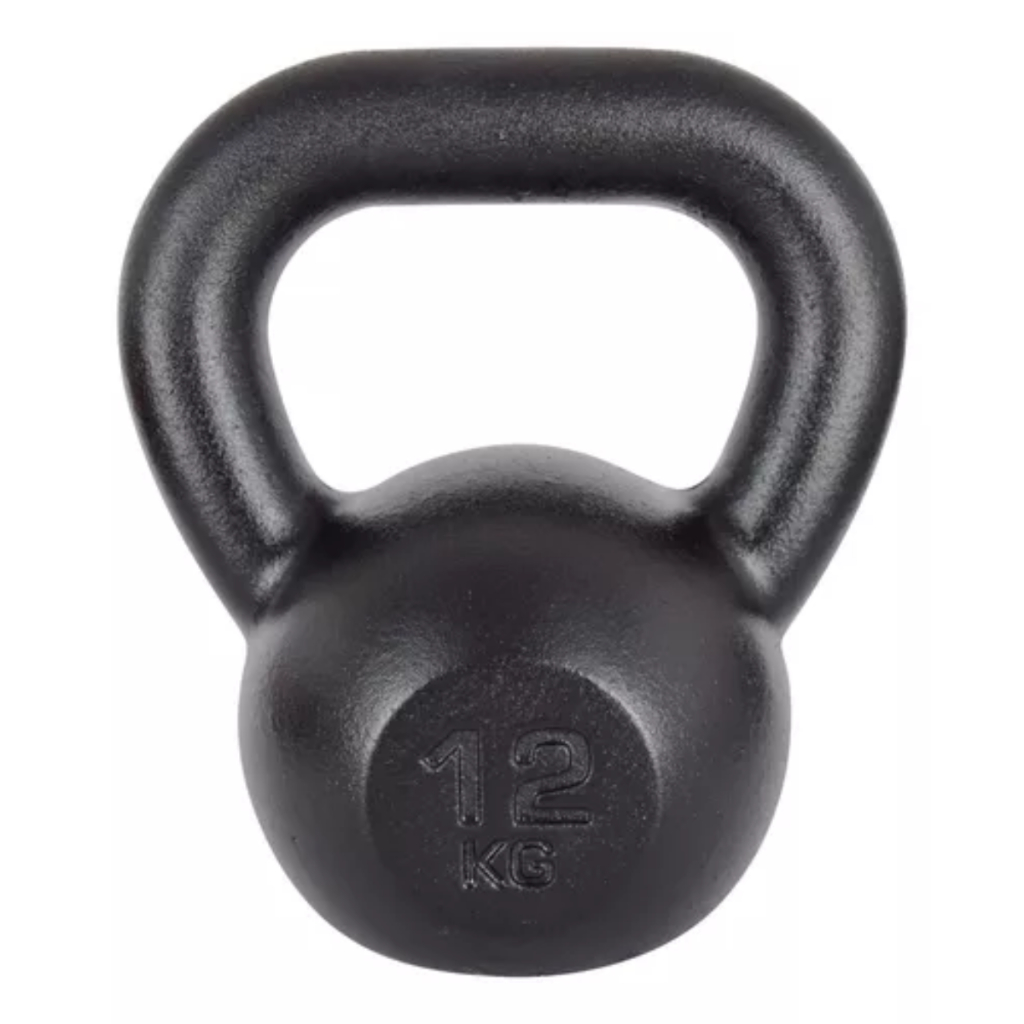Kettlebell Pintado 12 Kg Musculação Crossfit - Cor Preto