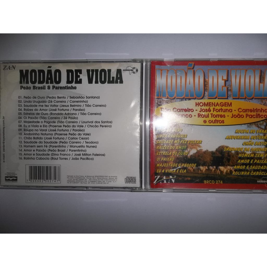 cd modão de viola homenagem peão brasil e parentinho | Shopee Brasil