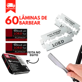 Lamina Navalha Barbeiro Profissional Caixa 60 Unidades Metades Barbear Cabelo Barba