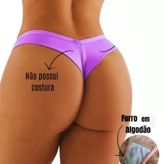 Kit 10 Tanga Levanta Bumbum Fio Duplo Fio Dental Calcinha Forro Algodão Paloma Kit 5 ou 10