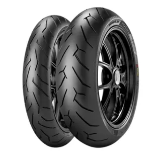 Kit com 02 Pneus Pirelli 120/70R17 + 160/60R17 Diablo Rosso 2