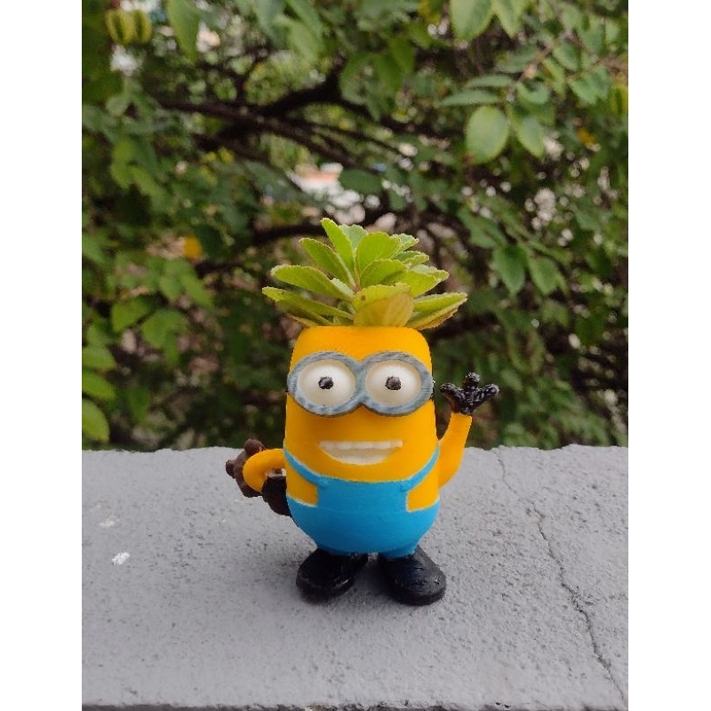 Vaso decorativo Minions 3D pintado à mão.