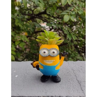 Vaso decorativo Minions 3D pintado à mão.