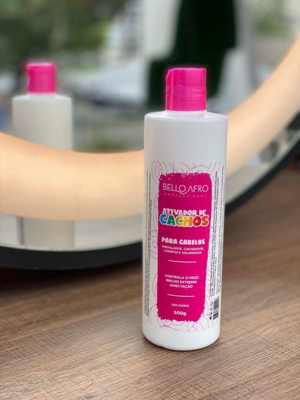 Ativador de cachos rosa 500 ML Bello Afro Desenvolvido tratamento ...
