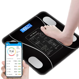 Balança Corporal Bioimpedância Profissional Display LCD Com Aplicativo Bluetooth até 180Kg PREMIUM