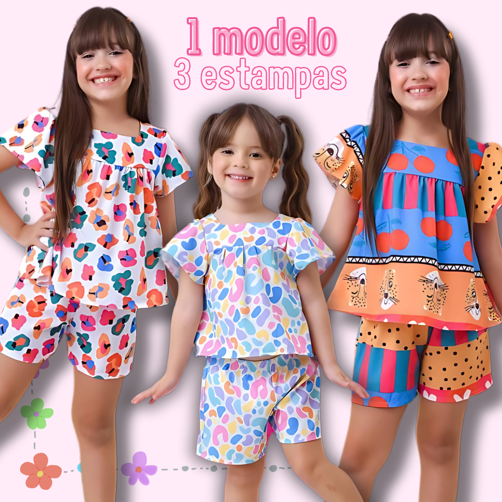 conjunto infantil menina (tamanhos 2 a 10 anos) | Shopee Brasil