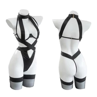 Bodysuit Bandage Body Preto Sensual - Lingerie Black Fetiche BDSM Cosplay