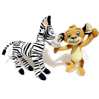 KIT MADAGASCAR ZEBRA + LEÃO 16CM PÉLÚCIA USADA SP1