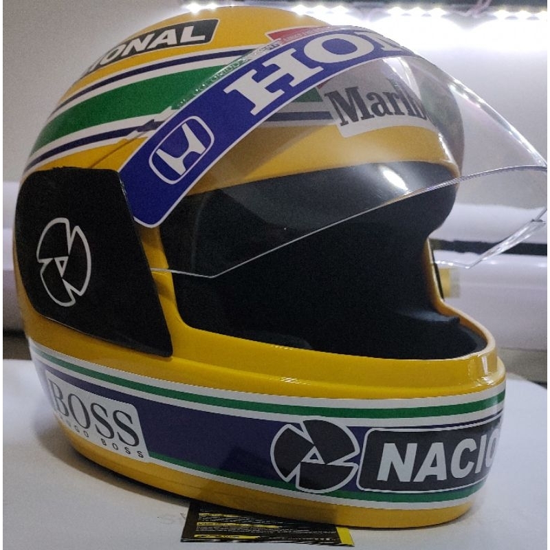 Capacete Four apenas Adesivado SENNA similar ao original viseira Cristal