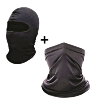 Kit Balaclava + Mascara Ciclismo Proteção UV Bandana Frio Sol Esporte