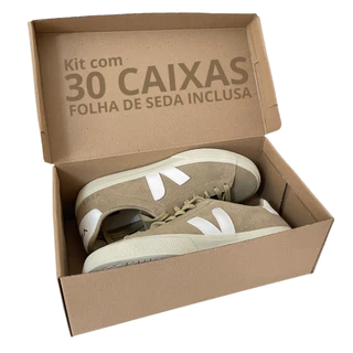 30 Caixas Papelão Sapato 32x18x11cm Com Seda