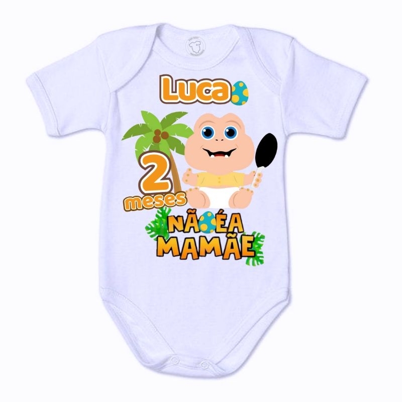 body bebê família dinossauro baby não é a mamãe personalizado