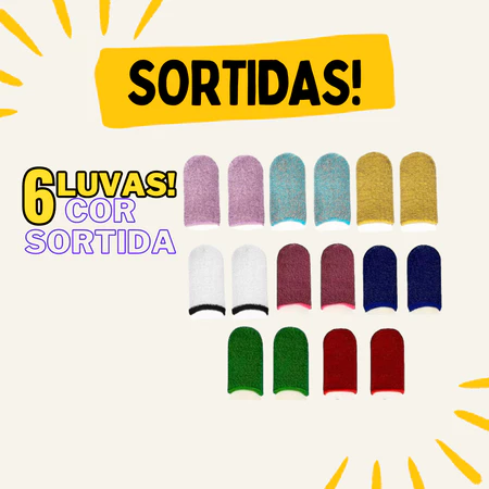6 unidades de luva de dedo anti-suor para celular jogos fps free fire pubg mobile call of duty