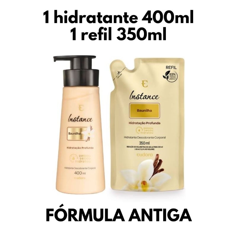 Hidratante Baunilha FÓRMULA ANTIGA Instance Eudora 400/200ml/350ml ...