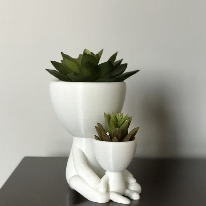 Vaso decorativo Pai e filho / Mãe e filha Cactos e Suculentas 12,5CM