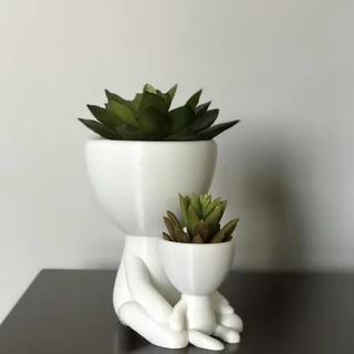 Vaso decorativo Pai e filho / Mãe e filha Cactos e Suculentas 12,5CM
