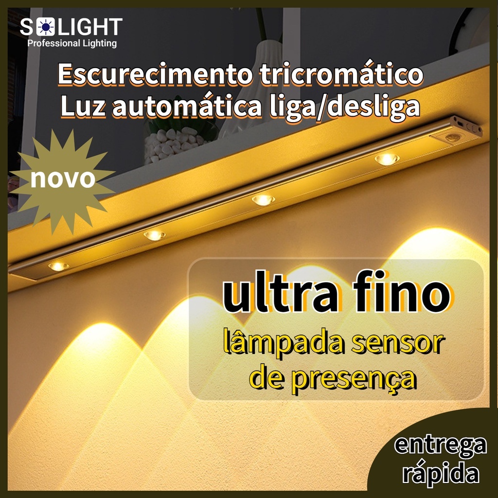 60CM 3Cor Regulávellâmpada inteligente LED recarregavel sensor decoração de quarto