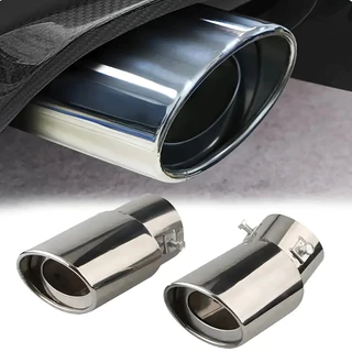 Ponteira Escapamento Aço Inox Saída 3 Polegadas Universal Prata Tuning Esportivo Carro Universal Parafuso Alumínio Veicular Automotivo