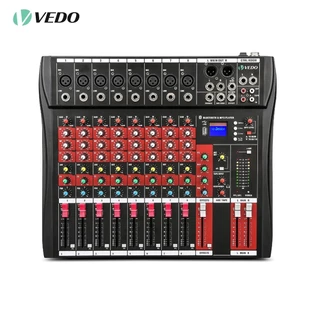 VEDO 8 Channel Professional USB Mixer Audio Sound Mixing Table Card Digital Effects MP3 Player Consoles Computer Stage Recording