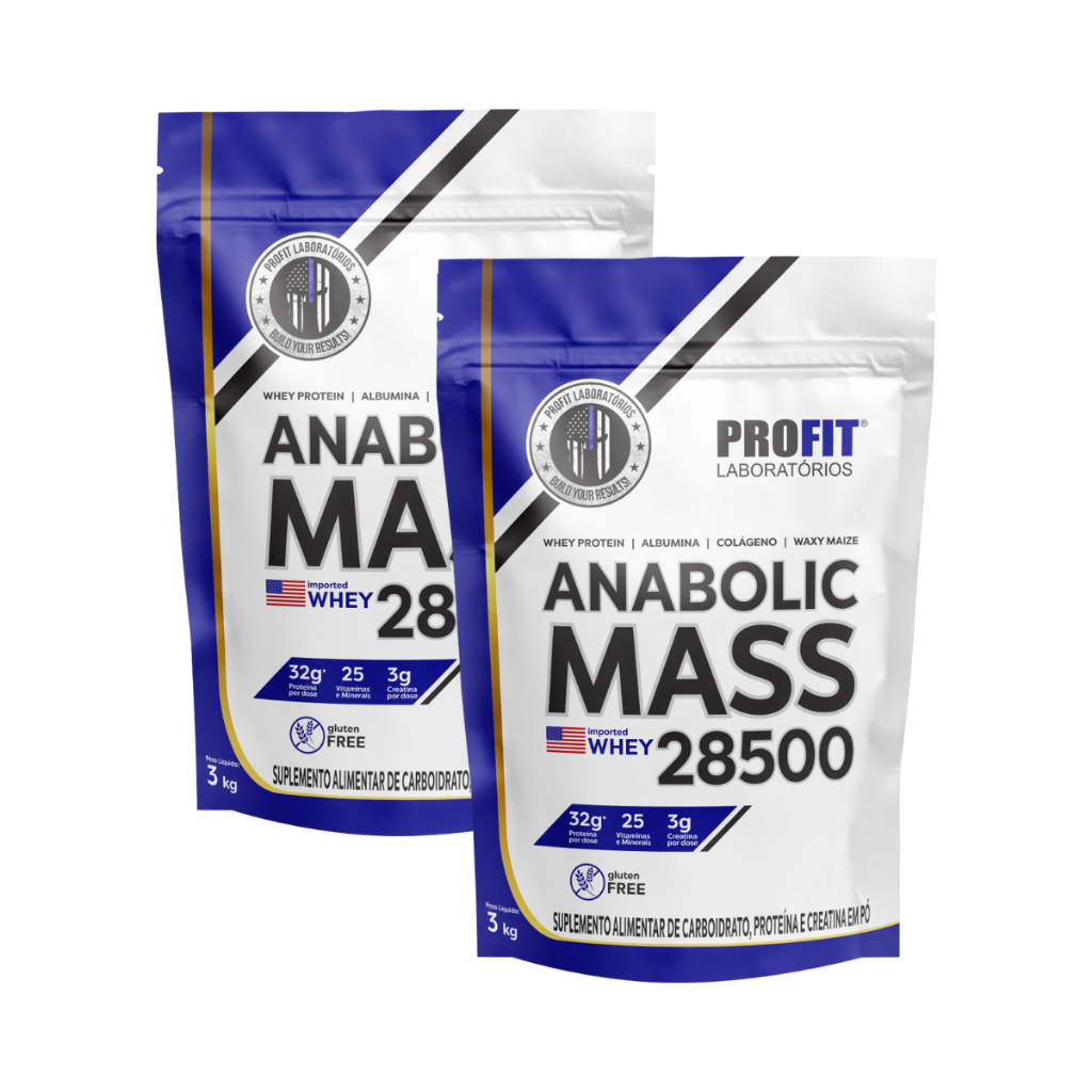 Kit 2x Anabolic Mass 28500 Hipercalórico Ganho de Peso 3kg - Profit Labs