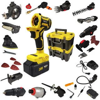 Kit Furadeira Bateria 20V Multifuncional 14 em 1 Brushless EVFM-14 EVALD