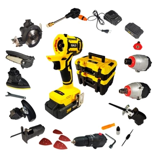 Kit Furadeira Bateria 20V Multifuncional 10 em 1 Brushless EVFM-10 EVALD