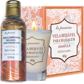 Kit Sensual de Amarula Sofisticatto Cosméticos Óleo e Vela Beijável