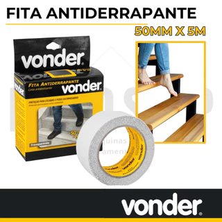 Fita antiderrapante 5 metros x 50mm, Transparente VONDER - Ideal para prevenção de acidentes