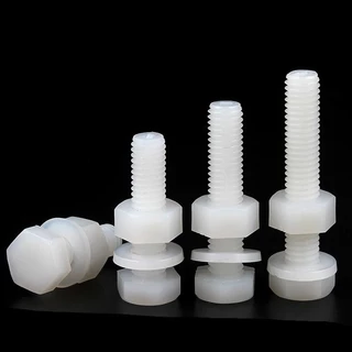 10 Parafuso + Porca + arruela M5x50 de Nylon 5cm Para aeromodelo e uso geral