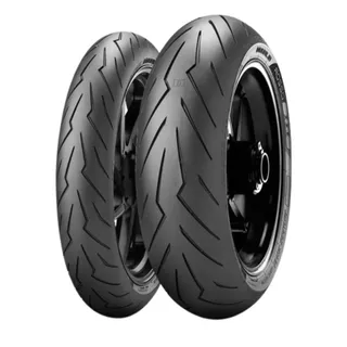 Kit com 02 Pneus Pirelli Ninja 400 110/70R17 + 150/60R17 Diablo Rosso 3