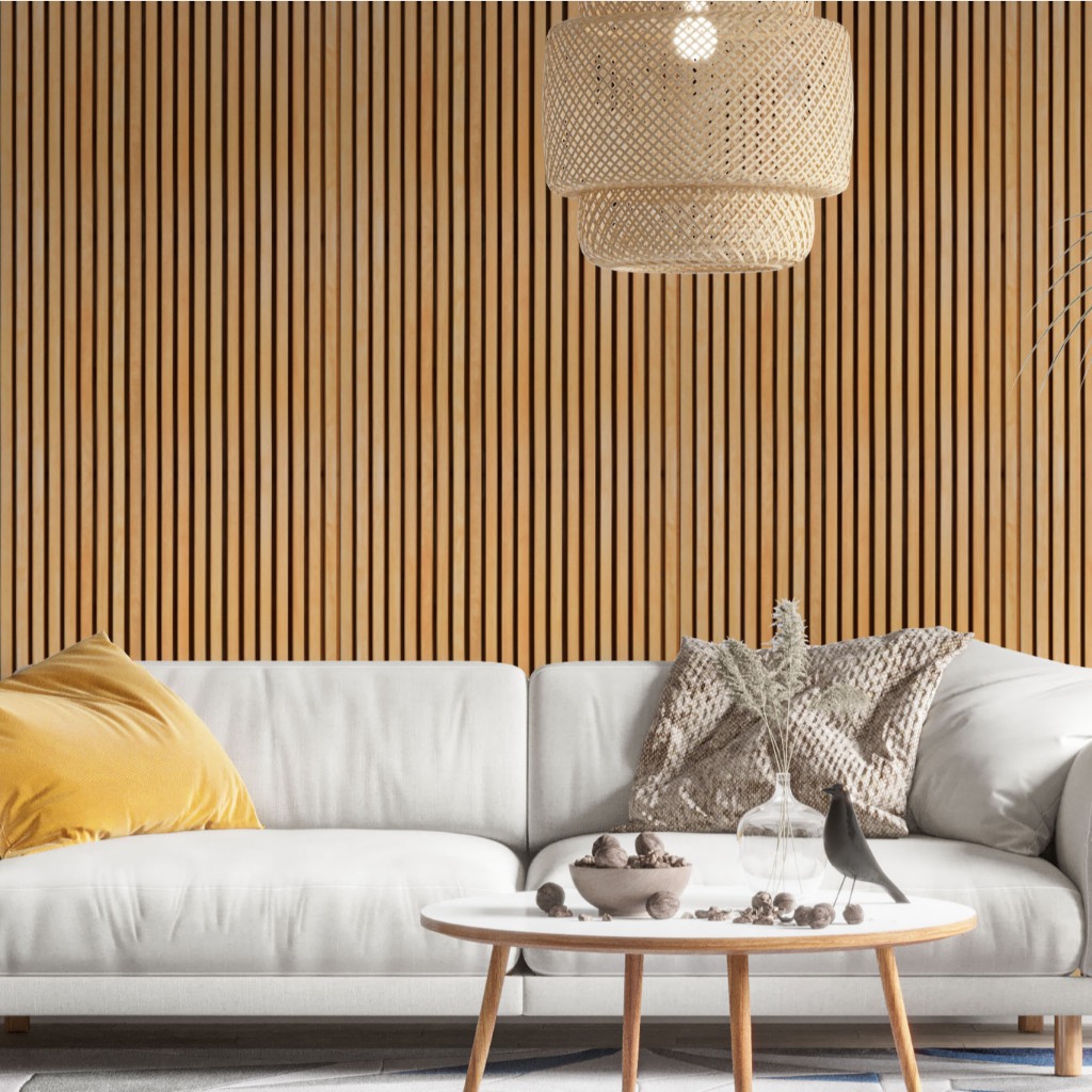 Papel De Parede Lavável Adesivo Todos Ambientes Ripas De Madeira Clara ...