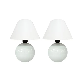 kit 2 Abajur Luminaria Ceramica Com Cupula Ambiente Quarto Sala Infantil Adulto