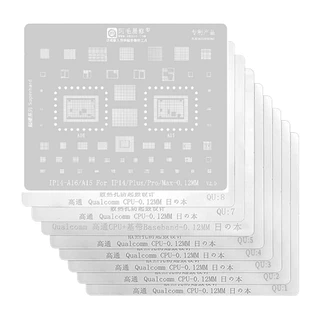 Kit Stencil Bga iPhone do 5 Ao 14, Android, Nand, Memoria, Wifi, RF, Power Manage Amaoe Reballing Furo Quadrado