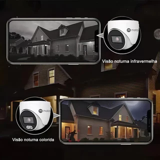 Câmera Dome Colorida A Noite 2mp 1080p Motorola Mfadh022701 Cor Branco