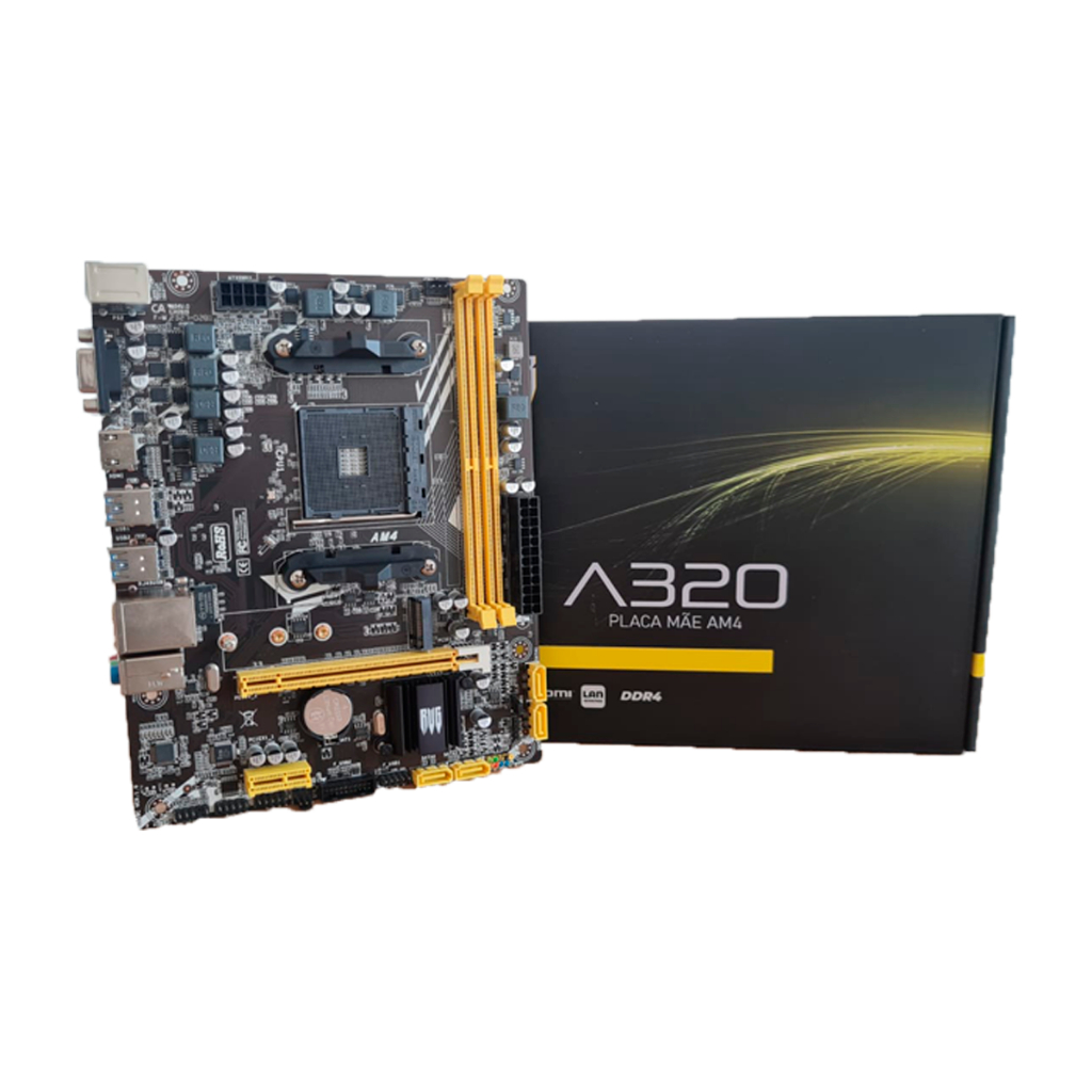 Placa Mãe A320 Am4 Amd Ryzen Lan 10/100 32gb 6 Gb/s Usb 3.0