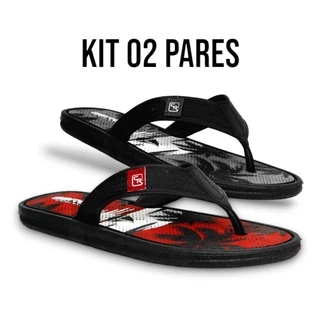Kit 2 Pares de Chinelo de Dedo Masculino Confortável e Macio